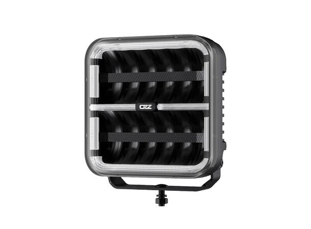 OZZ SQR 9" fjernlys 210mm (Sort hus) med park- og varsellys, 21000 lumen 