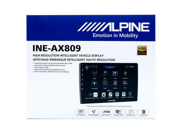 Alpine digital mediaspiller - INE-AX809 Android spiller, 9" touchskjerm, DSP 