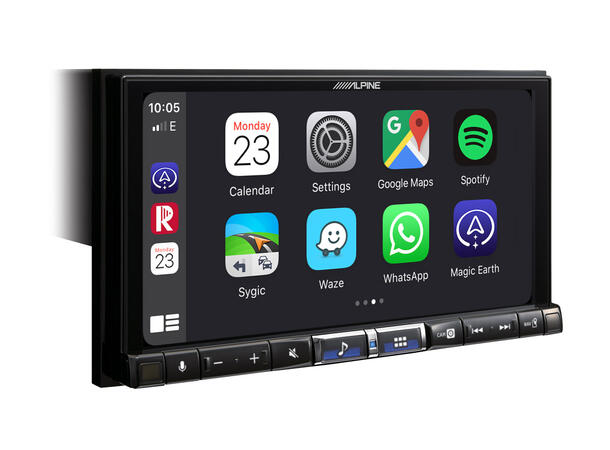 Alpine iLX-705DM multimediastasjon 7" CarPlay Android Auto (chassis oppe) 