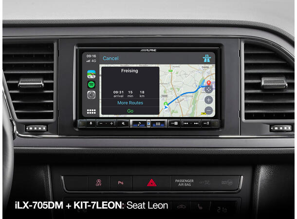 Alpine iLX-705DM multimediastasjon 7" CarPlay Android Auto (chassis oppe) 