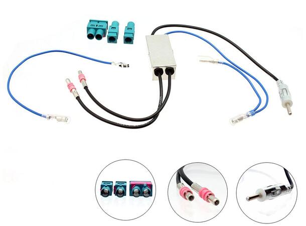 Connects2 Antenneadapter - Beholde FM 2 x fakra til DIN ("universal" versjon) 