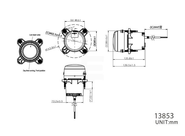 Lumen Cyclops HL90 Hovedlykt LED, nærlys og parklys, Godkjent, 90mm 