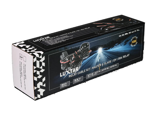 Luxtar Relekabelsett, master og slave 12 Volt, 80 Amp rele, 60 A sikring 