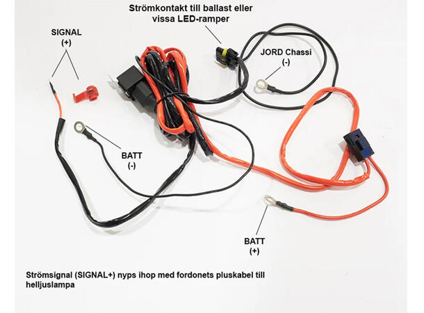 Luxtar kabelsett til ekstralys med relé til 1 x LED lys 