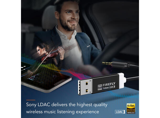 Tunai Firefly LDAC Bluetooth-adapter for bil og hjem 