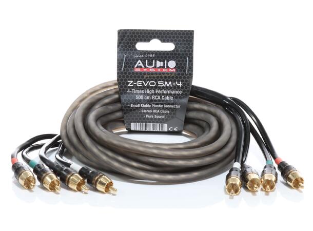 Audio System z-EVO 5.om-4, RCA kabel Signalkabel 500cm, 4 leder 