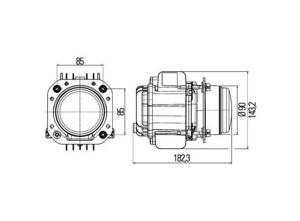 Hella Lyskaster 90mm Bi-LED 90mm Performance Bi-LED, 12/24V 