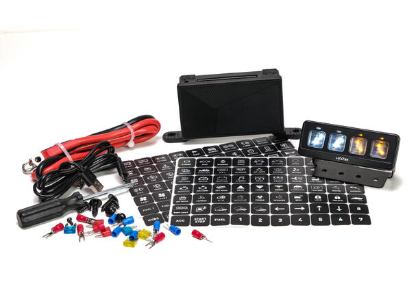 Luxtar switche panel 12-24 Volt, 4 kanaler, 2x10A, 2x20A 