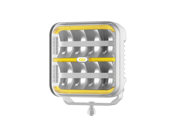 OZZ SQR 7" fjernlys 178mm (Hvit hus) med park- og varsellys, 14000 lumen 