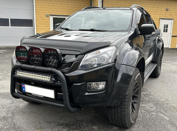 XG9 LED Fjernlys, Sort Flerfarget parklys – hvit, gul og grønn. 