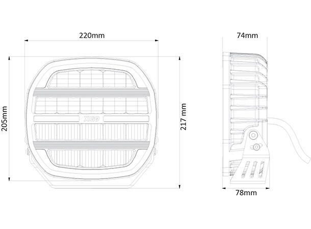 XG9 LED Fjernlys, Sort Flerfarget parklys – hvit, gul og grønn. 