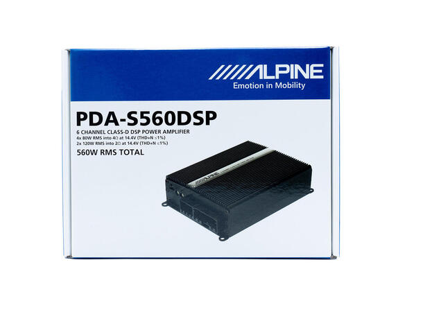 Alpine PDA-S560DSP - 6-kanals forsterker DSP, 4x80 W(4 ohm) + 2 x 120 W(2 Ohm) 