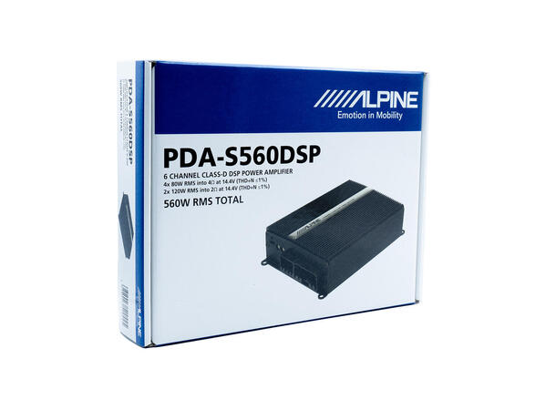 Alpine PDA-S560DSP - 6-kanals forsterker DSP, 4x80 W(4 ohm) + 2 x 120 W(2 Ohm) 