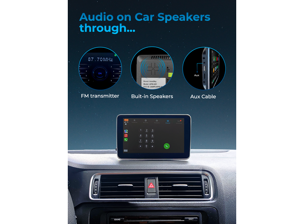 AutoSky APID-301, 7" skjerm Trådløs CarPlay & Android Auto Adapter 
