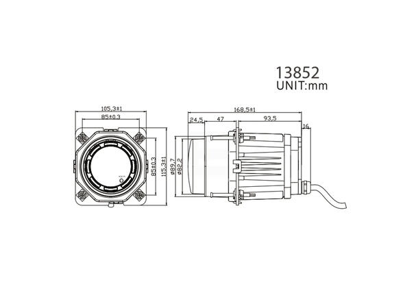Lumen Cyclops HL90 Hovedlykt (Bi) LED, fjernlys og parklys, Godkjent, 90mm 