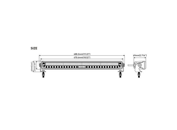 Luxu Vibe 125 LED-bar 20" med varsellys 11 000 lumen, 125 W, 5000K 