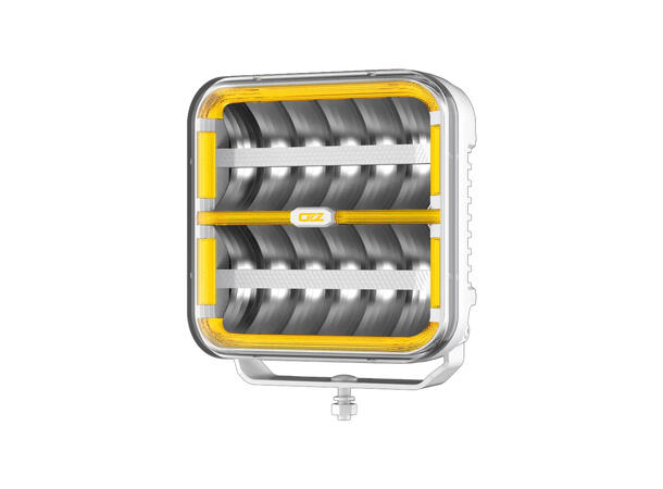 OZZ SQR 9" fjernlys 210mm (Hvit  hus) med park- og varsellys, 21000 lumen 