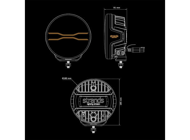 Strands FOR9T Dragon Drive 7" 7", 6600 Lumen, per stk, E-merket 