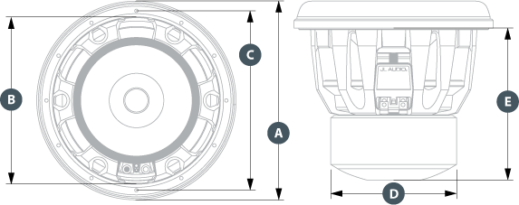 Dimensjoner JL Audio 12W7AE