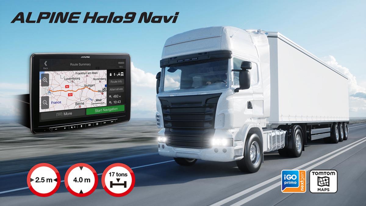 Alpine Halo9 Navi for lastebiler og større bobiler