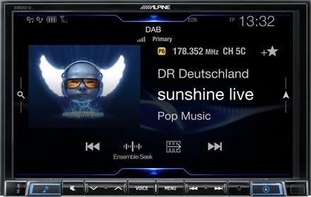 Alpine X802D-U har innebygget DAB/DAB+ radio