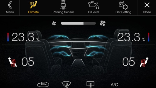Alpine X701D har visuell visning av varmeapparat mm.