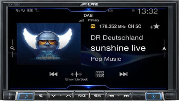 Alpine iLX-702D har innebygget DAB/DAB+ radio