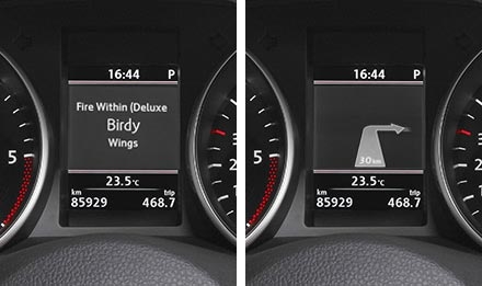 Informasjon i MFD display Golf 6
