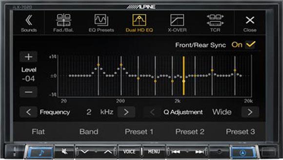 Alpine iLX-702D har High-end lyd-innstillinger