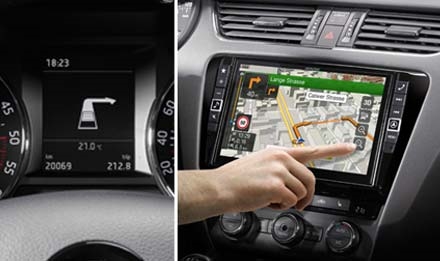 Visning av informasjon i bilens MFD display Skoda Octavia 3 - X901D-OC3