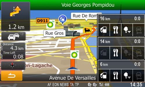 Alpine X800D-S906 har motorvei visning